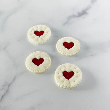 Raspberry Linzer Cookies - Set of 4